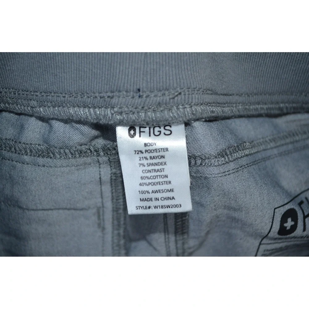FIGS Technical Collection Cargo Scrub Pants Gray Womens Sz Large Straight Leg